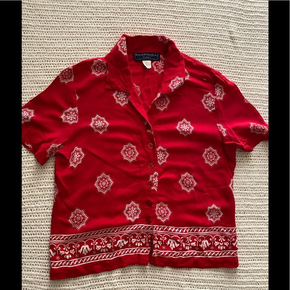 Norton McNaughton Tops - Hawaiian vibes red blouse 🌺 vintage
